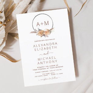 Faire-part de mariage Boho Terracotta Herbe de Pam