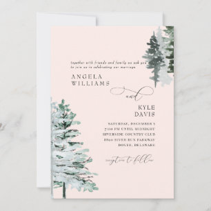 Faire-part de mariage boisé d'hiver