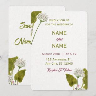 Faire-part de mariage botanique