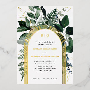 Faire-part de mariage botanique à feuille d'alumin