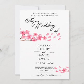 Faire-part de mariage botanique à l'aquarelle