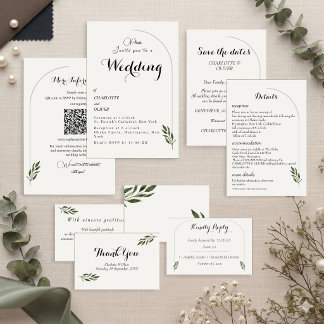Faire-part de mariage botanique à l'arche élégante