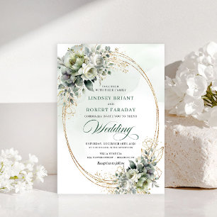 Faire-part de mariage botanique aquarelle rustique