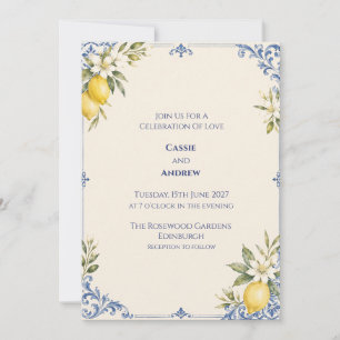 Faire-part de mariage botanique Blue Lemon