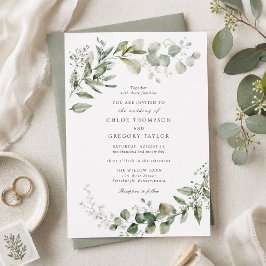Faire-part de mariage botanique élégant à l'eucaly