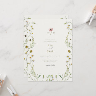 Faire-part de mariage botanique élégant – Desi flo