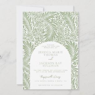 Faire-part de mariage botanique et floral de sauge
