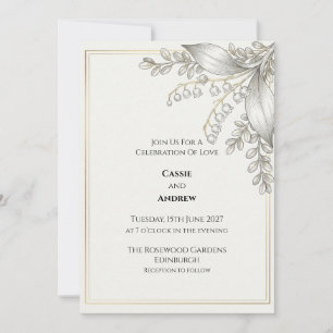 Faire-part de mariage botanique Lily of the Valley
