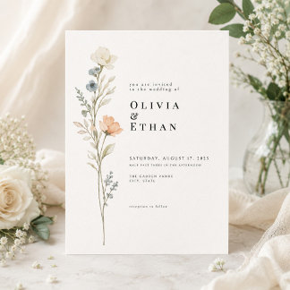 Faire-part de mariage botanique minimaliste floral