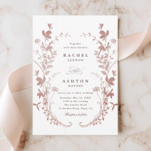 Faire-part de mariage botanique rose poussiéreux r