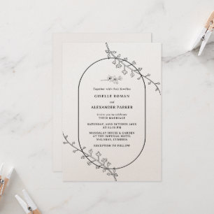 Faire-part de mariage botanique simple