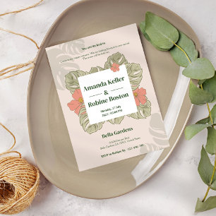Faire-part de mariage botanique tropicale