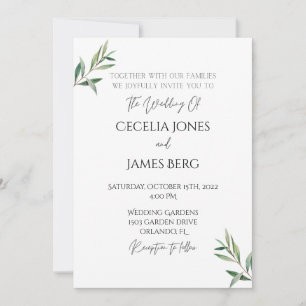 Faire-part de mariage Branche d'olivier