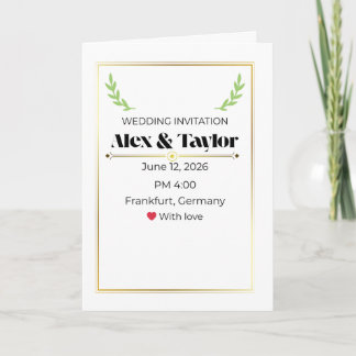 Faire-part de mariage Branche d'olivier minimal |