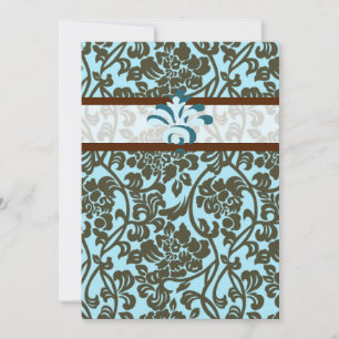 Faire-part de mariage Brocade Turquoise et Brown