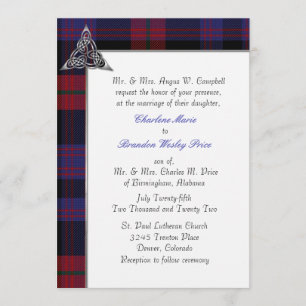 Faire-part de mariage Brown Clan Tartan Plaid