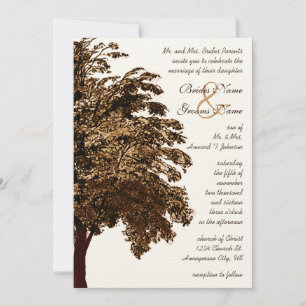 Faire-part de mariage Brown en chêne