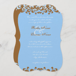 Faire-part de mariage Brown et Blue Swils