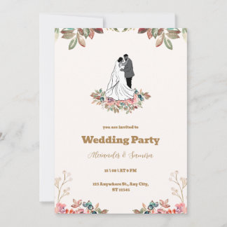 Faire-part de mariage Brown Watercolor