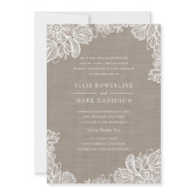 Faire-part de mariage Burlap et dentelle