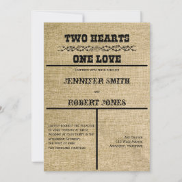 Faire-part de mariage Burlap Ouest
