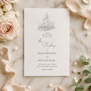 Faire-part de mariage calligraphié d'église