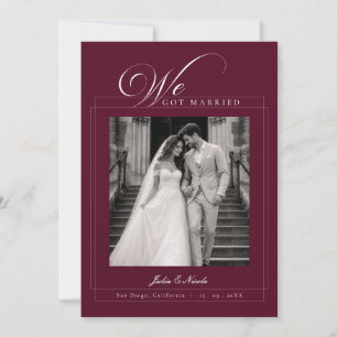 Faire-part de mariage calligraphié en ivoire et bo
