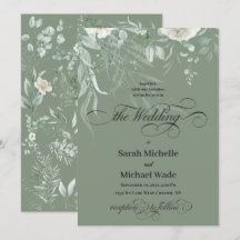 Faire-part de mariage calligraphie verdure de prin