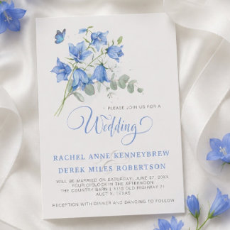Faire-part de mariage Campanule bleue
