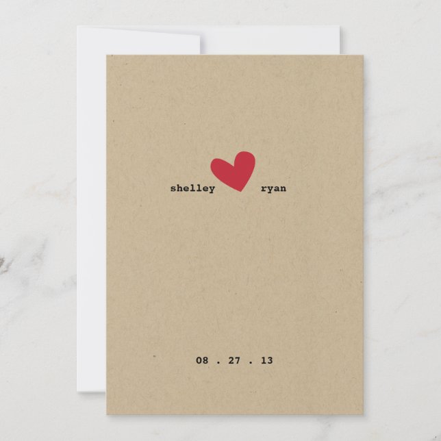 Faire-part de mariage cardiaque simple (Devant)