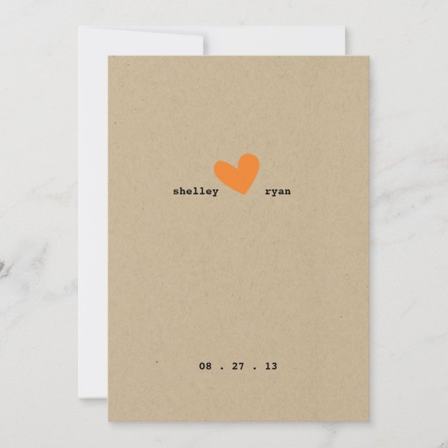 Faire-part de mariage cardiaque simple (Devant)