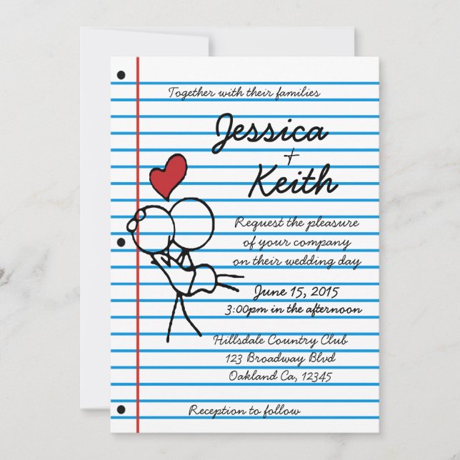 FAIRE-PART DE MARIAGE CARNET - INVITATION (Devant)
