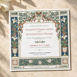 Faire-part de mariage carré Art Nouveau Lily