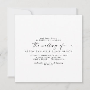 Faire-part de mariage Carré de script moderne