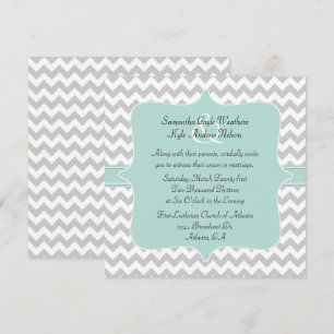 Faire-part de mariage Carré élégant Chevron