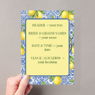 Faire-part de mariage Carrelage sicilien & Citron