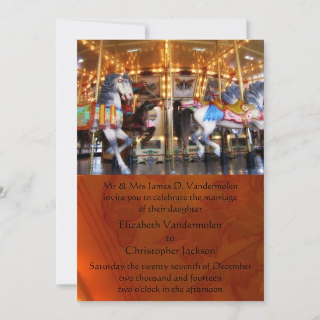Faire-part de mariage carrousel (Devant)
