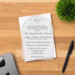 Faire-part de mariage catholique monogramme