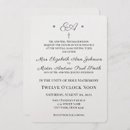 Faire-part de mariage catholique monogramme
