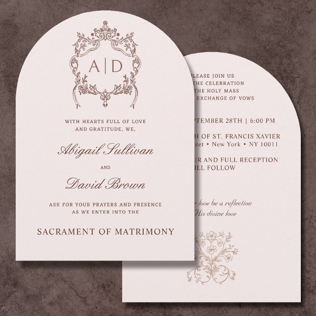 Faire-part de mariage catholique Vintage classique (Créateur téléchargé)