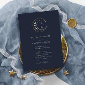 Faire-part de mariage céleste bleu