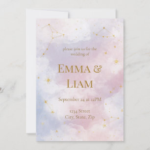 Faire-part de mariage céleste Constellations