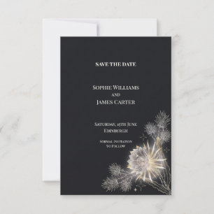 Faire-part de mariage céleste Midnight Thistle