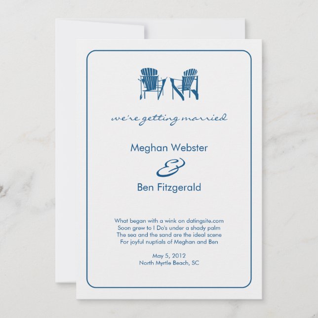 Faire-part de mariage Chaises Adirondack (Devant)