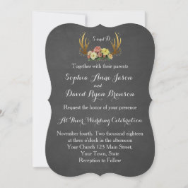 Faire-part de mariage | Chalk floral unique Antler