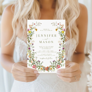 Faire-part de mariage champêtre aux fleurs des cha