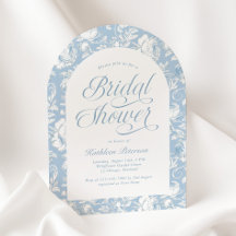 Faire-part de mariage champêtre bleu en style chin