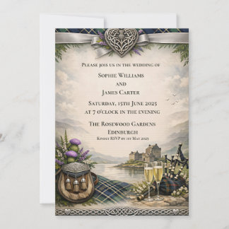 Faire-Part de Mariage Château Broche Celtique Corn