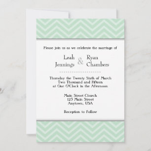 Faire-part de mariage Chevron vert Mint