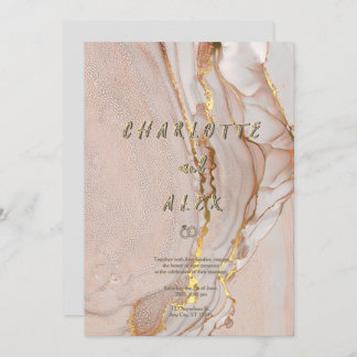 Faire-part de mariage chic à l'encre d'alcool